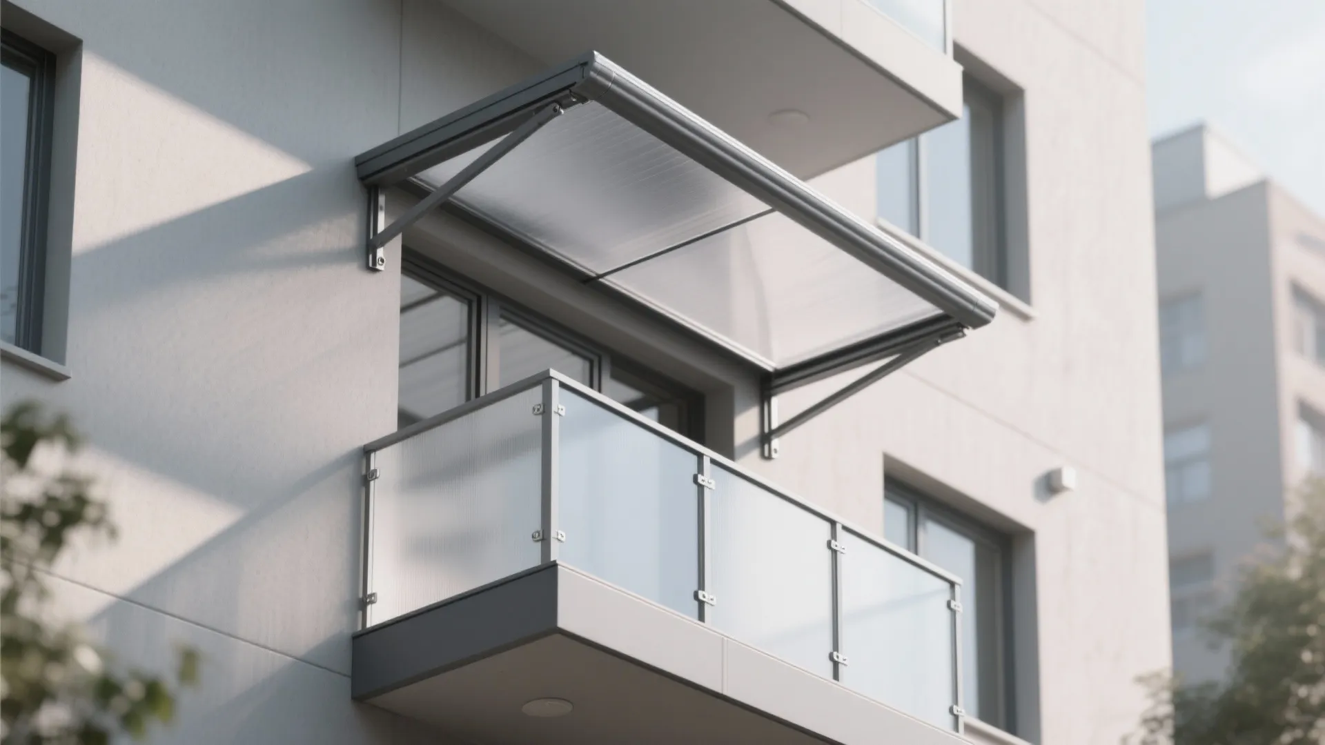 Polycarbonate Canopy with Steel Brackets