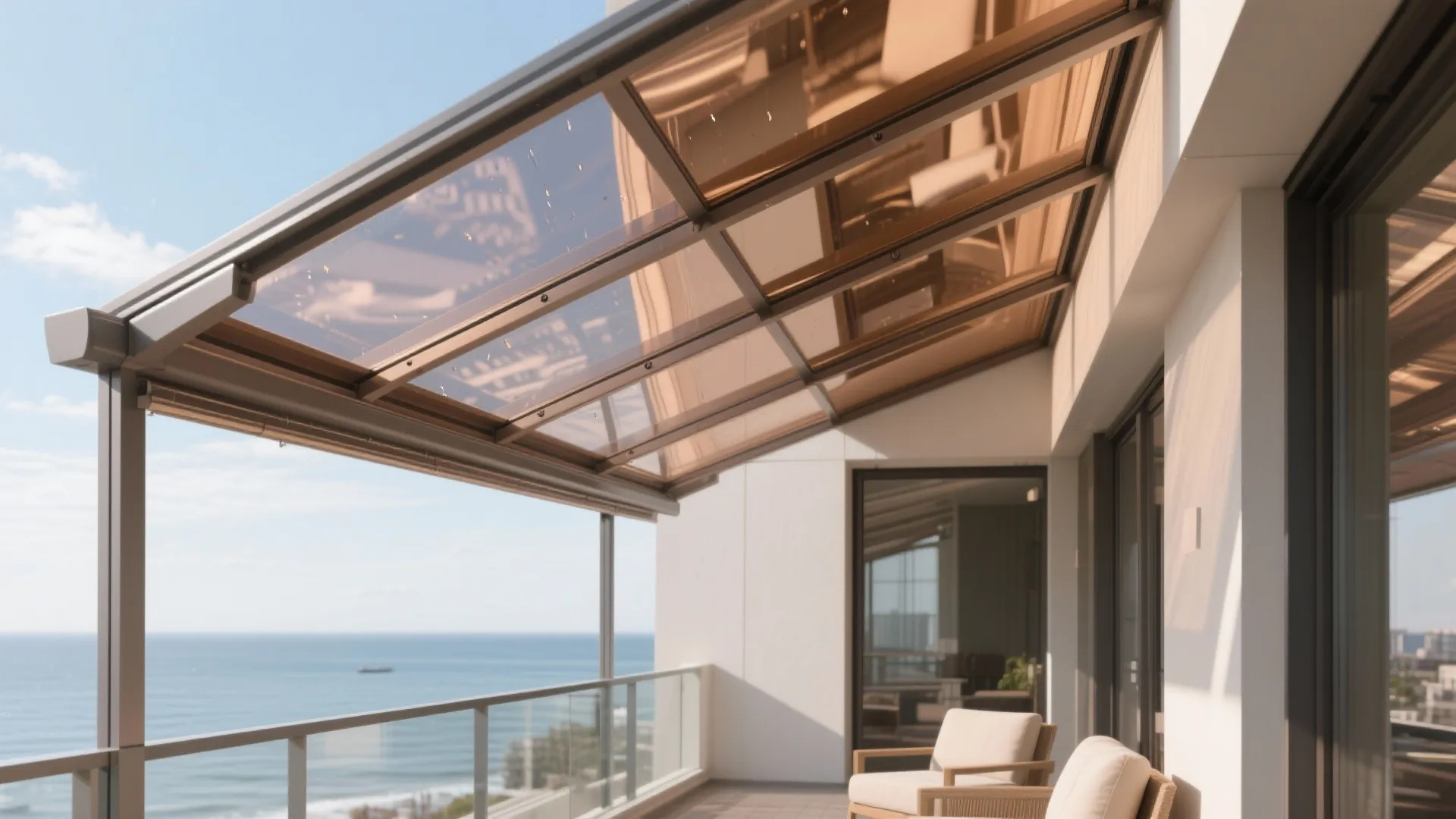 Polycarbonate Canopy With Slim Rafters