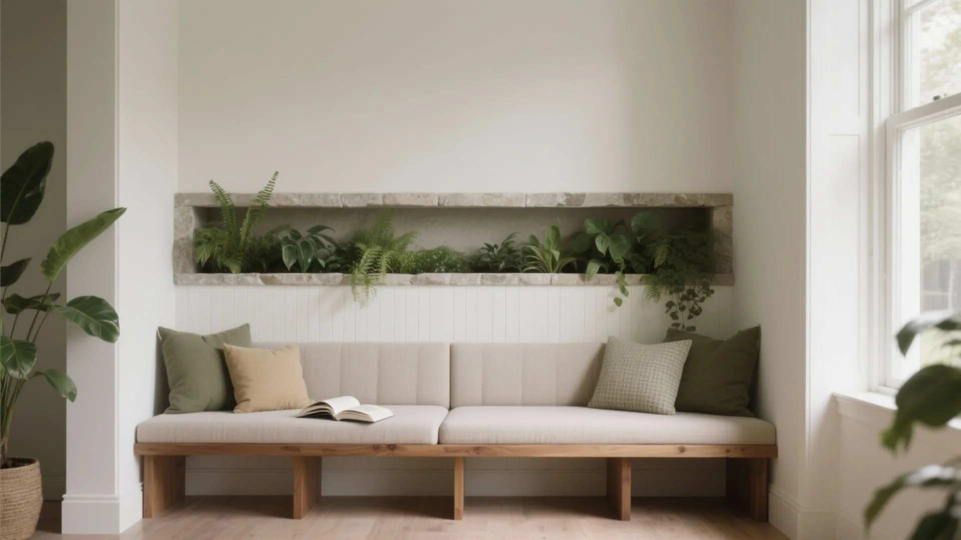 Half-Height Pony Wall with Built-In Bench or Planter