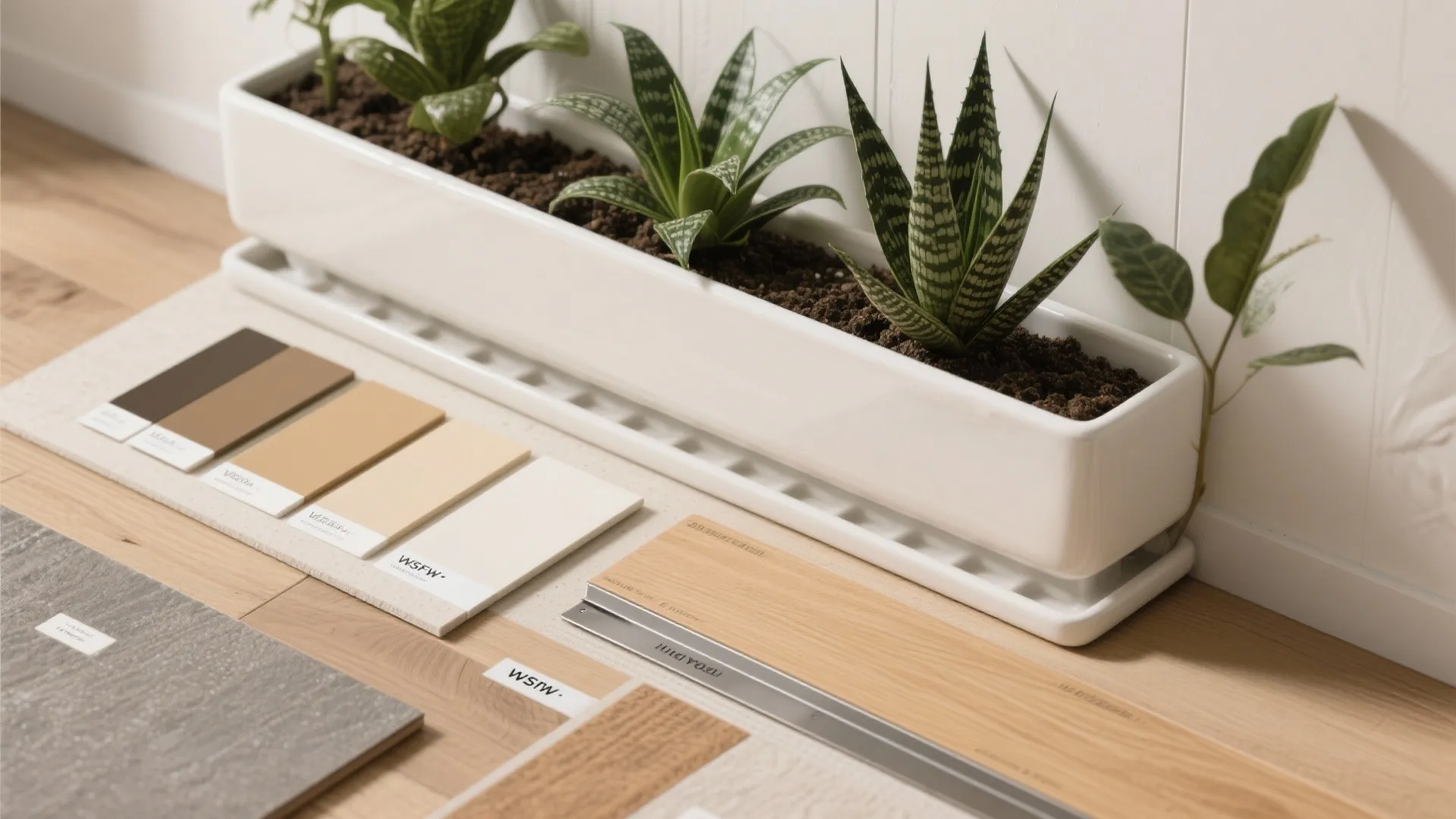 Half-height walls with planter ledges