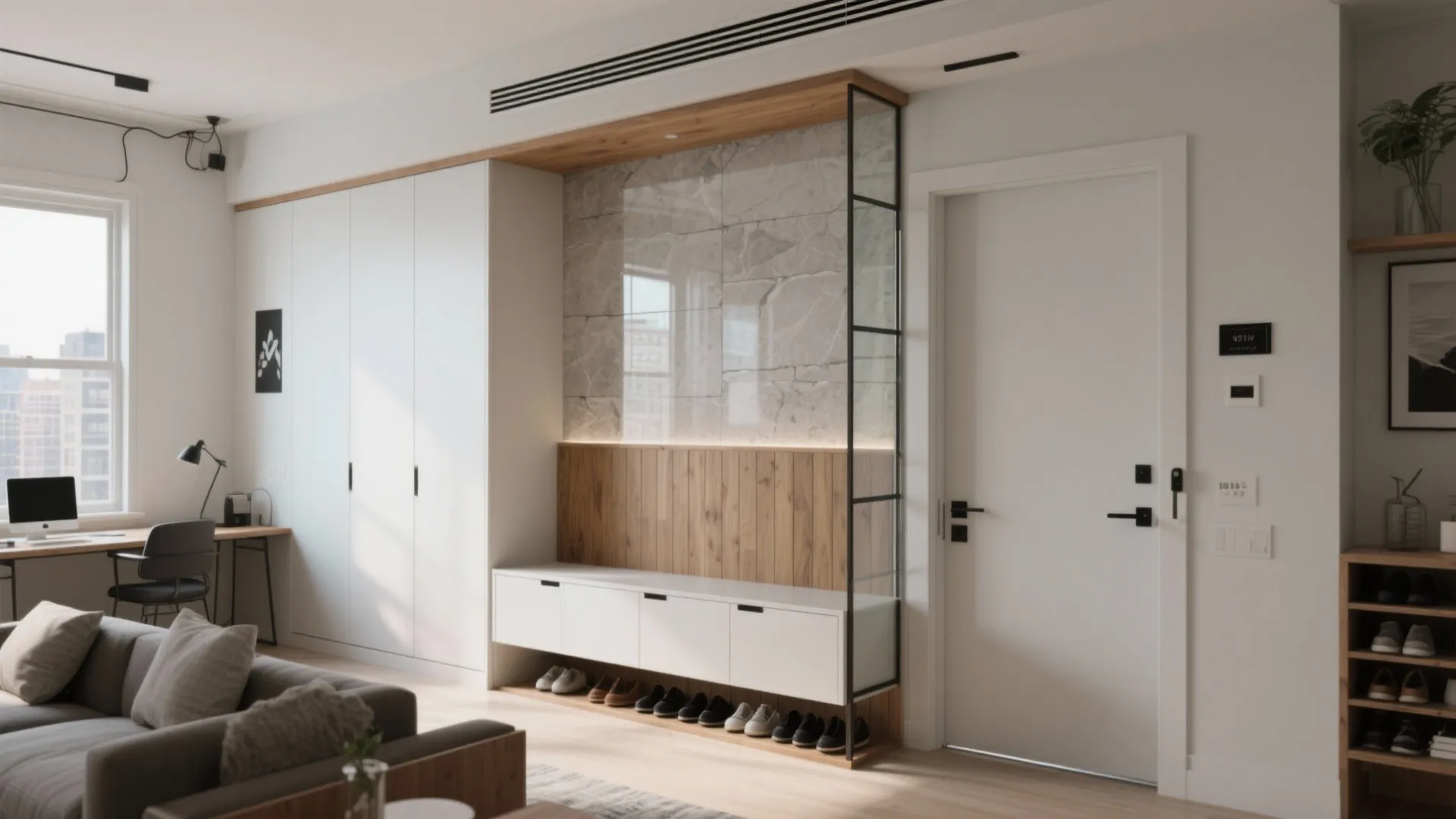 Half-Height Walls and Multifunctional Furniture