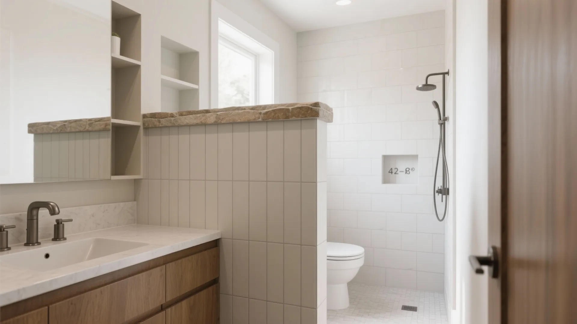 Pony Wall With Ledge (Half-Height Divider)