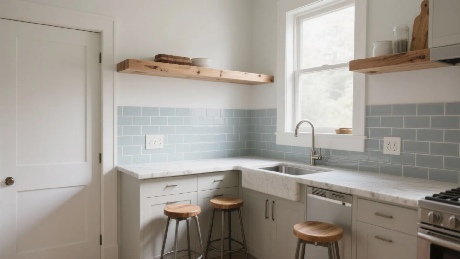 Half-Height Pony Wall Opening with L-Shaped Function