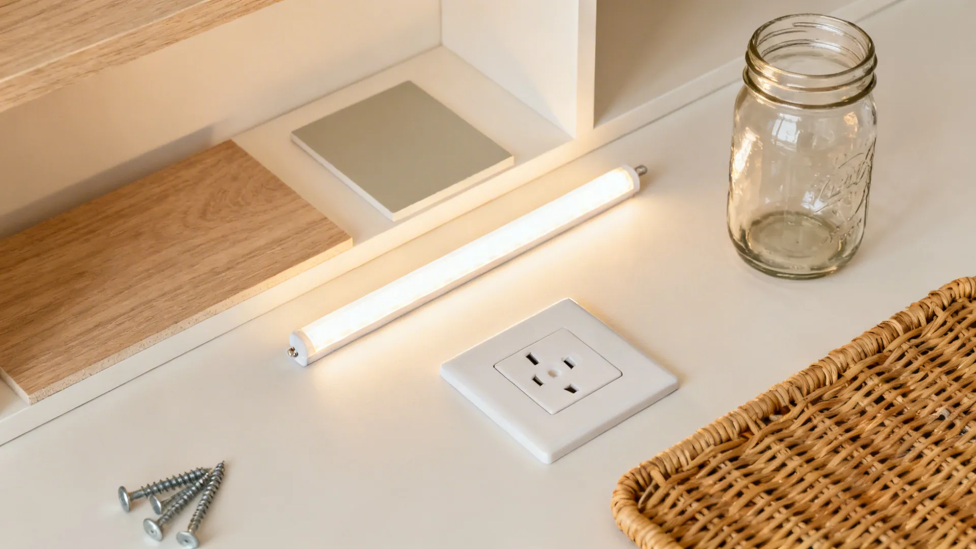 Half-Height Pony Wall With Open Shelving