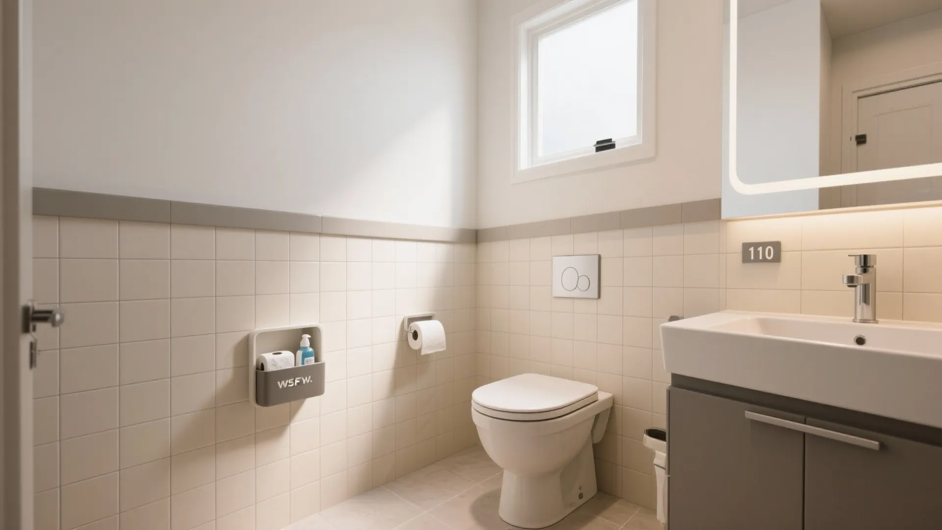 2) Half-height wall with niche storage