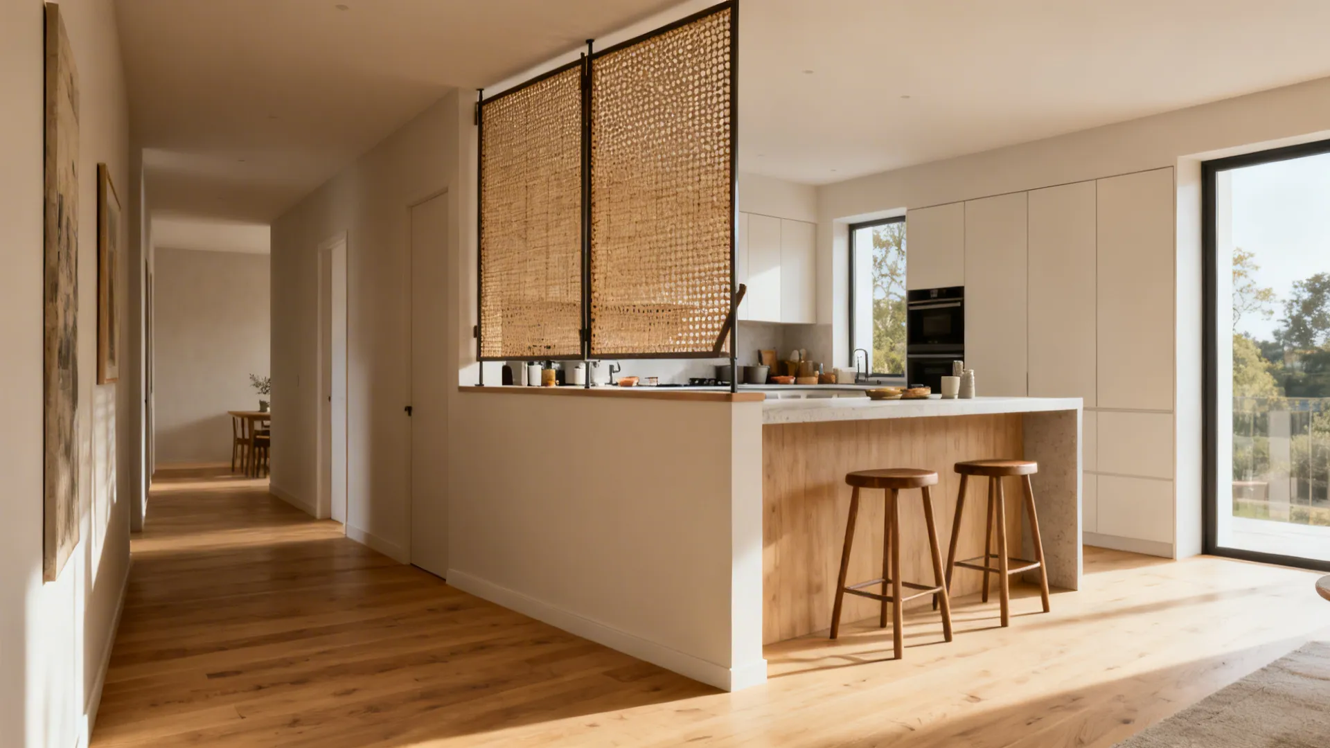 Half-Height Pony Wall With Pivot Screen