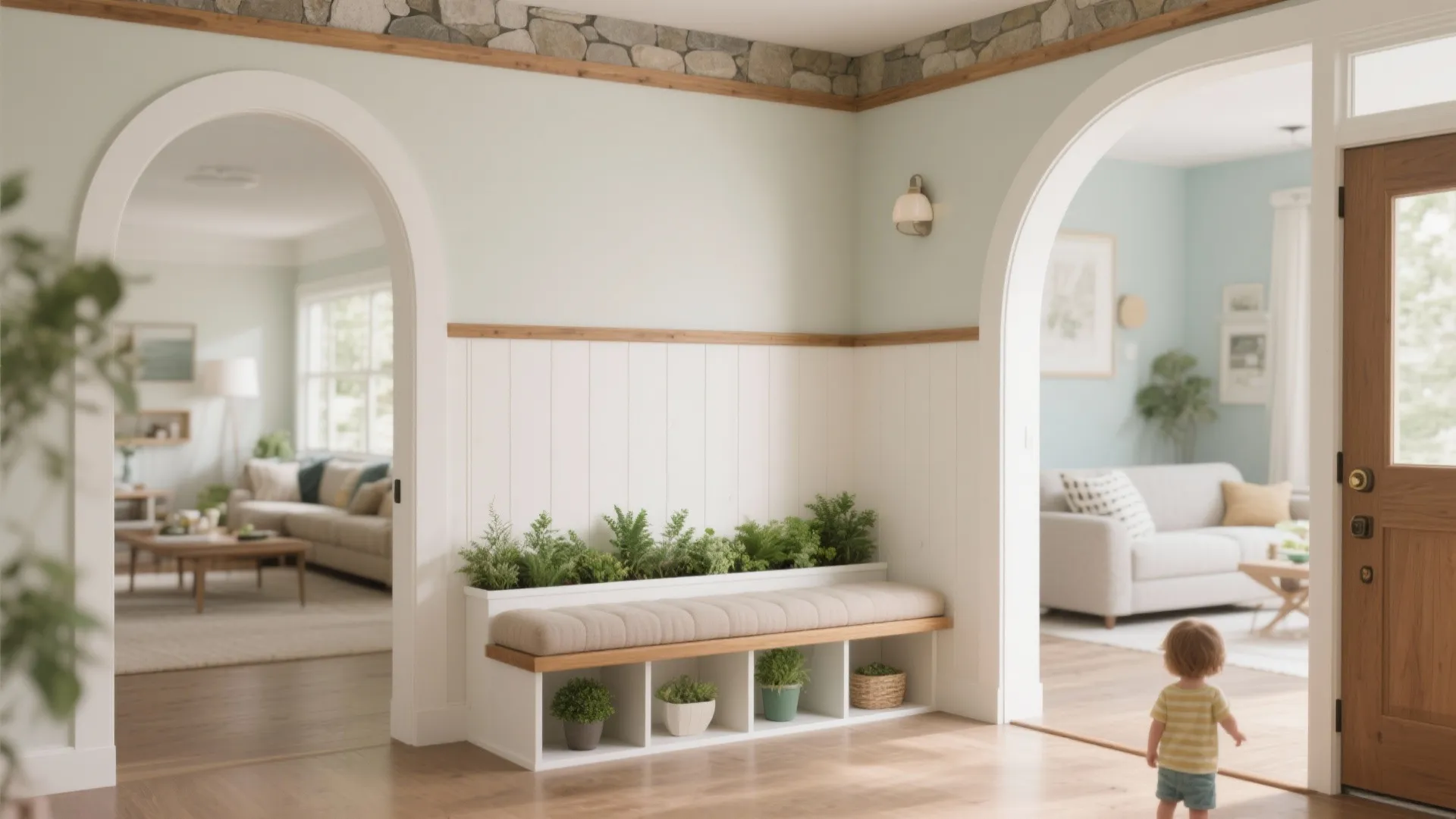 Half-Height “Pony” Walls with Planters or a Bench