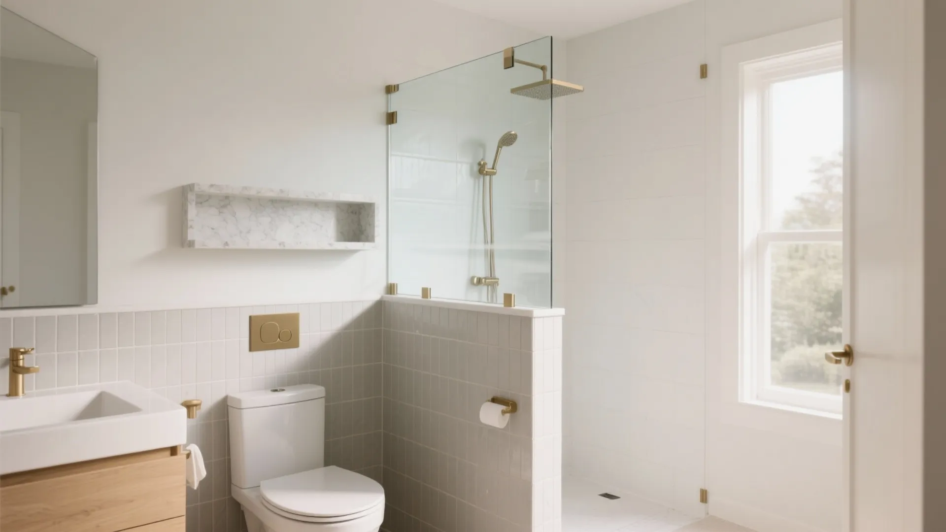 Half-Height Wall + Clear Top: Privacy Without Heavy Bulk