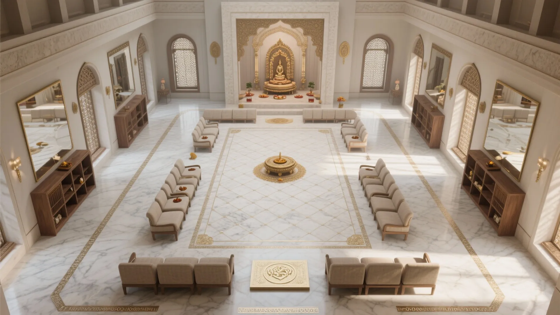 Symmetry-Driven Layout with a Ceremonial Axis