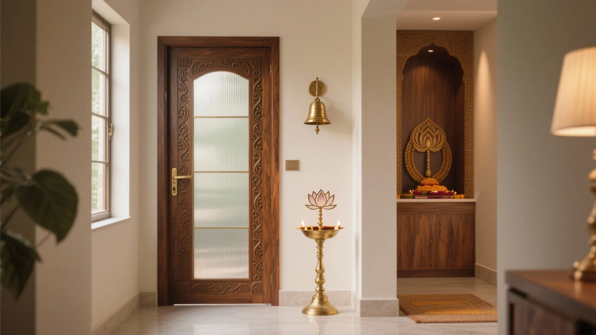 Pooja room door bell design: 5 ideas that feel sacred: Small space sparks big creativity—my 5 expert-backed pooja room door bell design ideas for modern homes