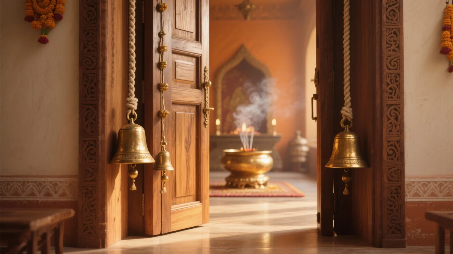 Hanging Bells for Pooja Room Door: Style & Spirituality: 1 Minute to Elevate Your Pooja Space with Charming Hanging Bells
