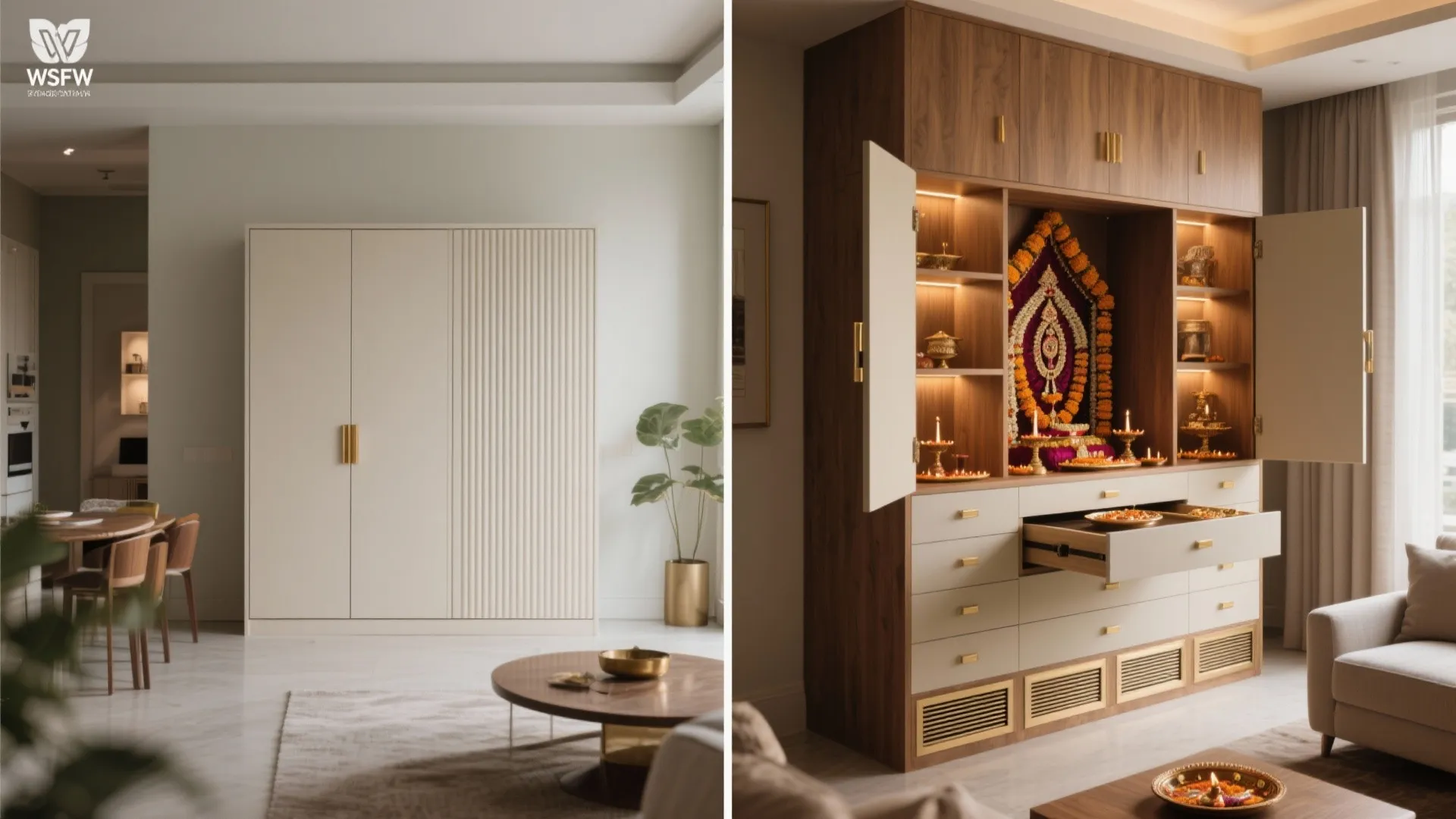 Multi-Functional Pooja Cabinet with Storage