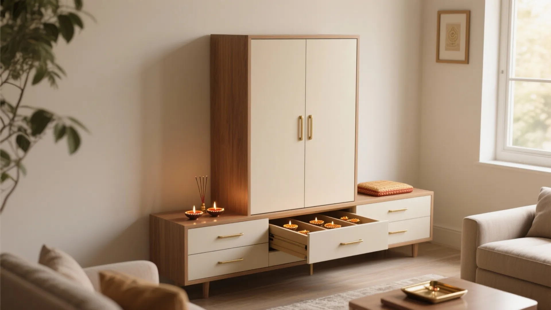 Multi-Functional Cabinet with Pull-Out Aasan