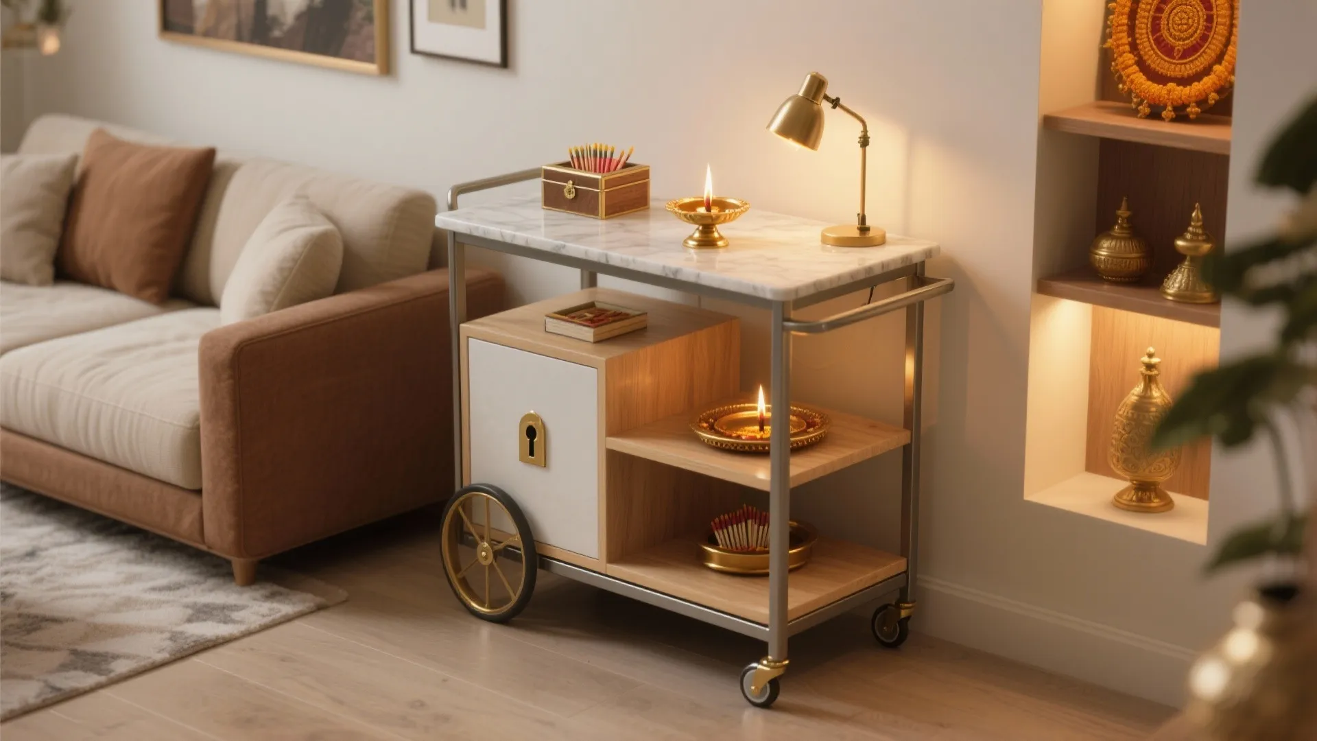 Idea 5: A portable pooja cart or tray