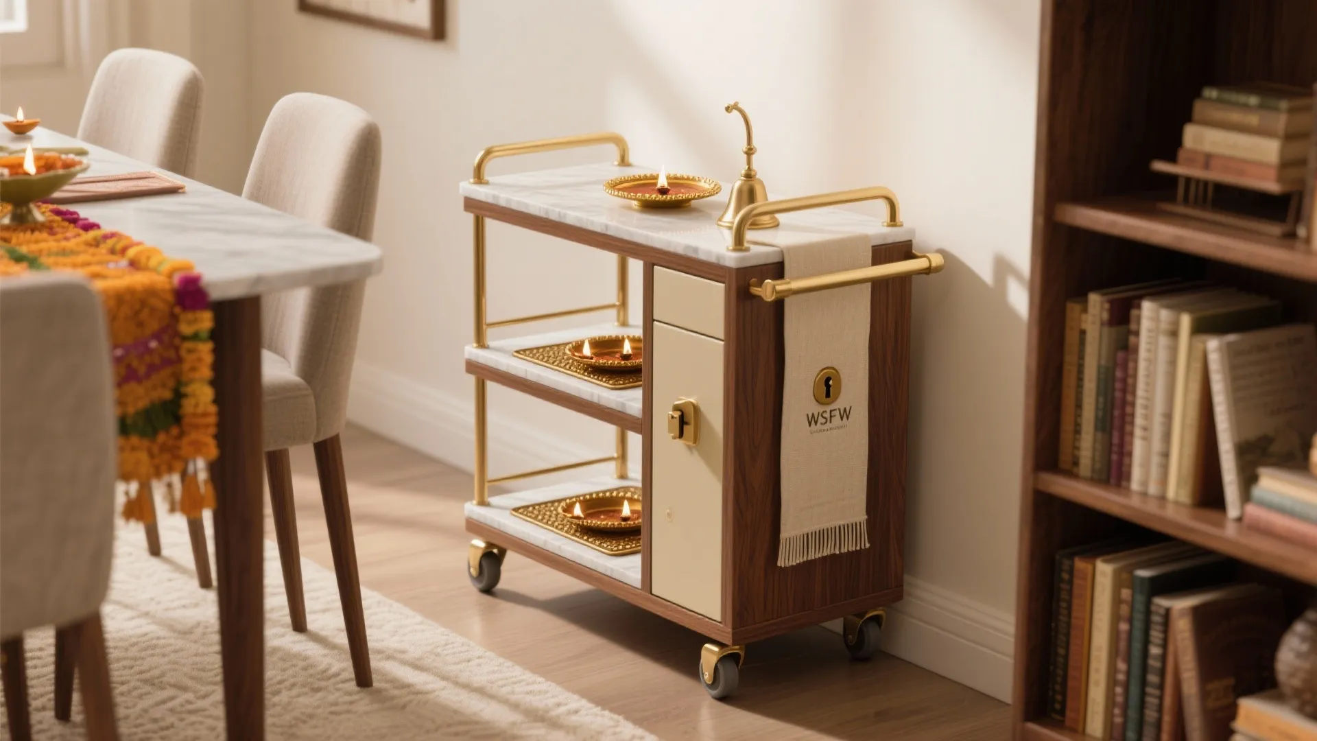 Portable Pooja Cart or Niche-Based Unit