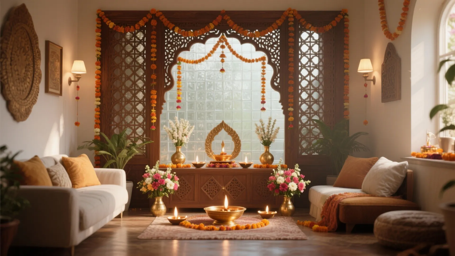 5 Pooja Decoration Ideas at Home: Create a serene and beautiful pooja space with these expert tips