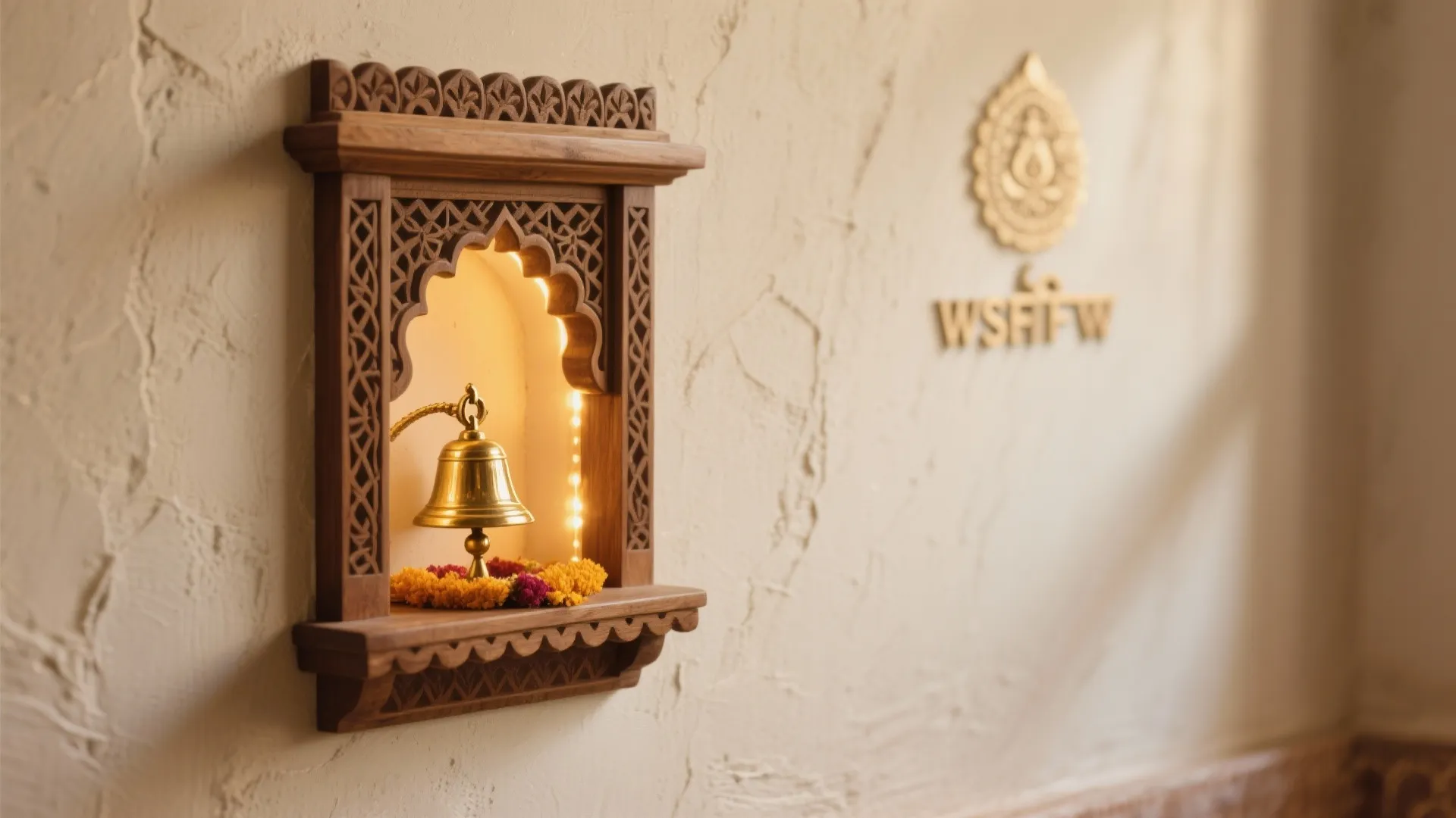 A Calm Pooja Niche and Layered Lighting