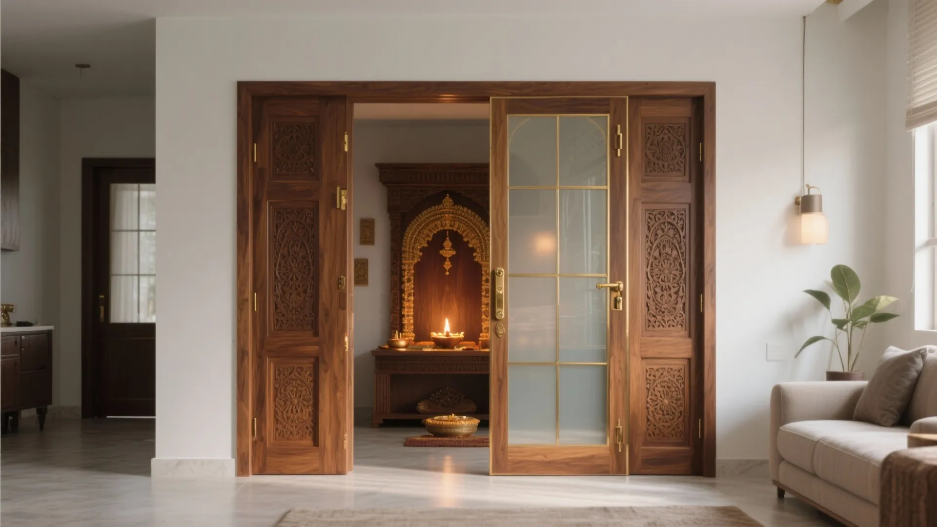 5 Traditional Pooja Room Door Designs I Swear By: From carved teak to brass jaali, here are five timeless, Vastu-aware pooja room door ideas with real-life pros, cons, and small-space tricks from my projects.