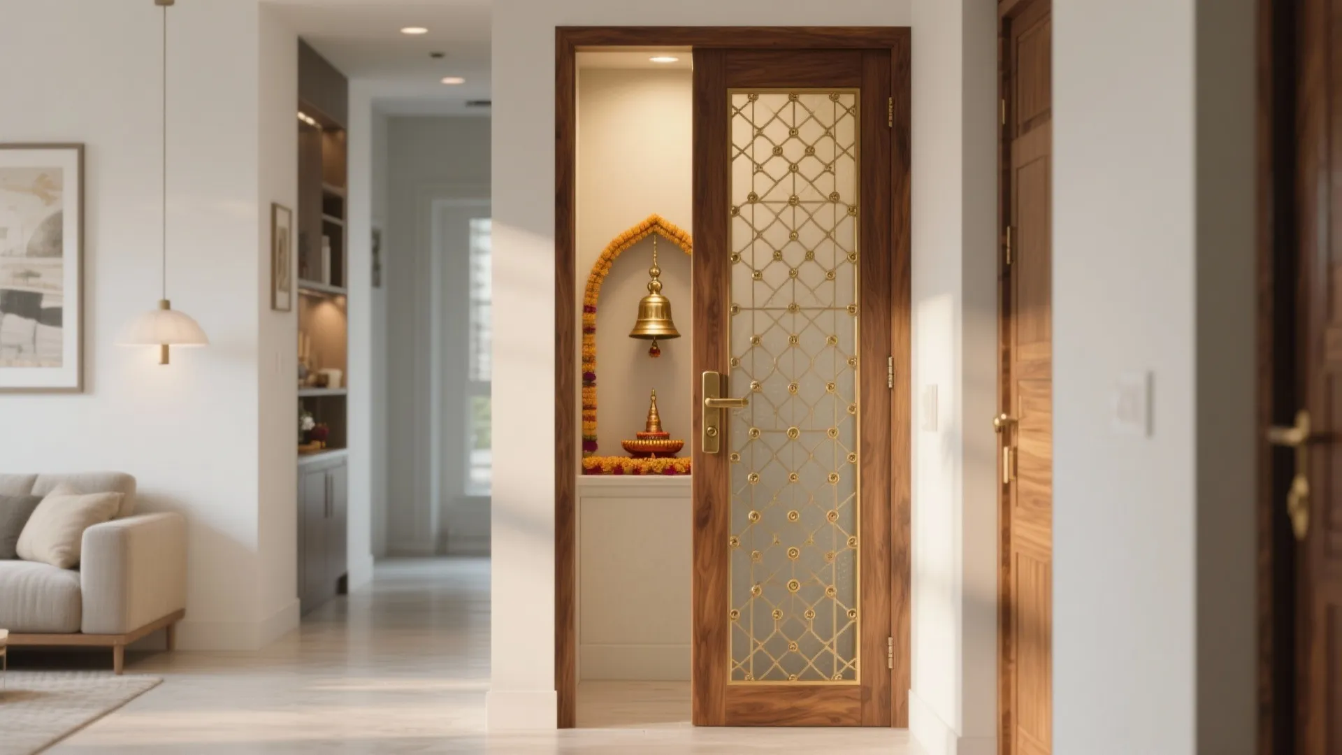 5 Pooja Room Bell Door Designs that Transform Small Spaces: A designer’s guide to pooja room bell doors—materials, layouts, acoustics, and serene styling for compact homes