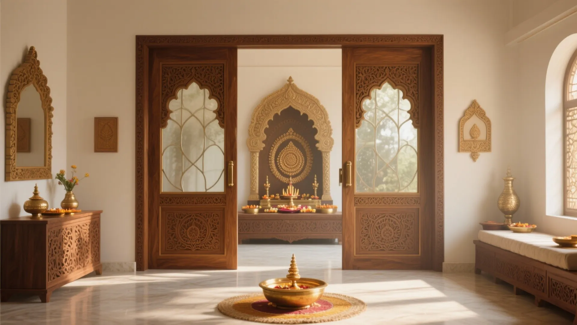 5 Inspiring Pooja Room Double Door Designs: Small Spaces, Big Impact – My Take on Pooja Room Double Door Ideas
