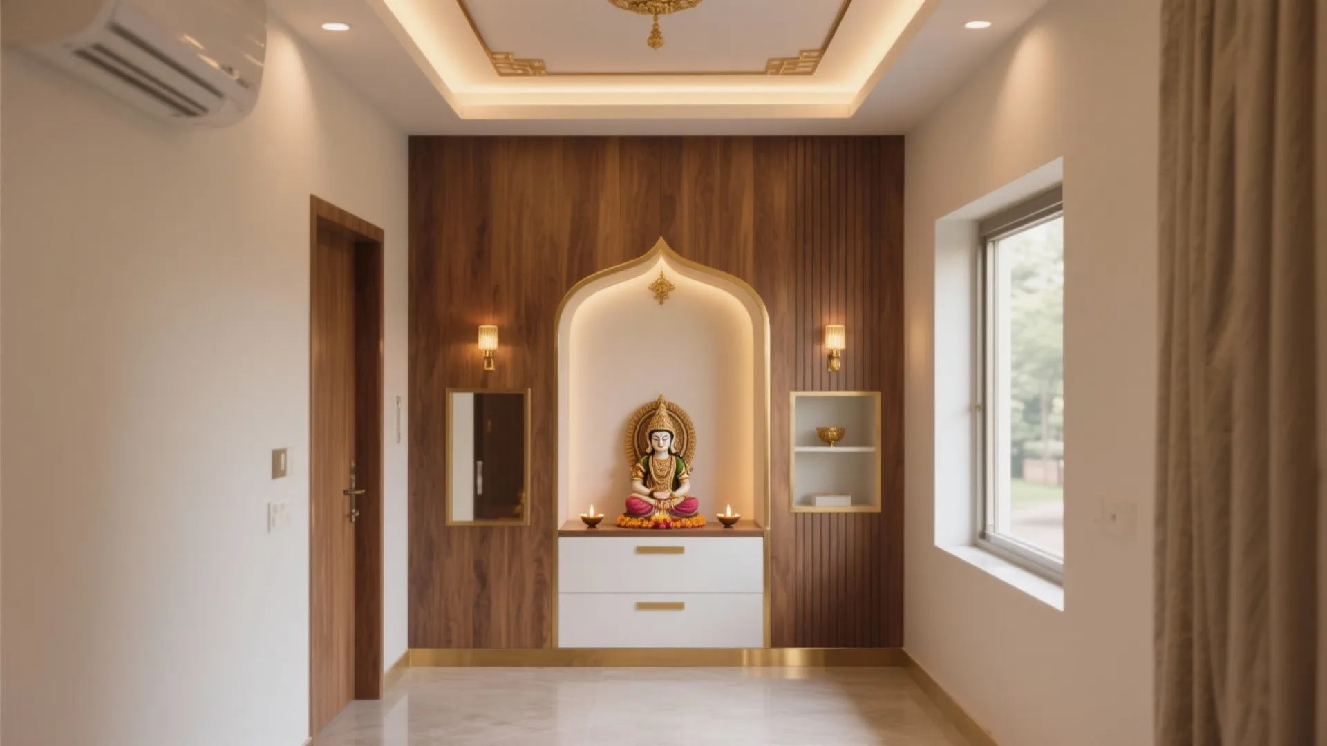 Pooja Room False Ceiling: 5 Smart Design Ideas: Small-space pooja room down ceiling design ideas that blend serenity, storage, and style—based on real projects and pro tips