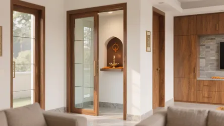 5 Pooja Door Designs with Glass