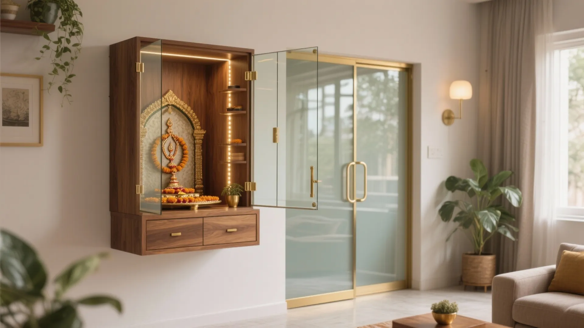 5 Pooja Mandir Glass Door Designs: Small-space ideas, safety tips, and serene styling from a seasoned designer