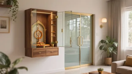 5 Pooja Mandir Glass Door Designs