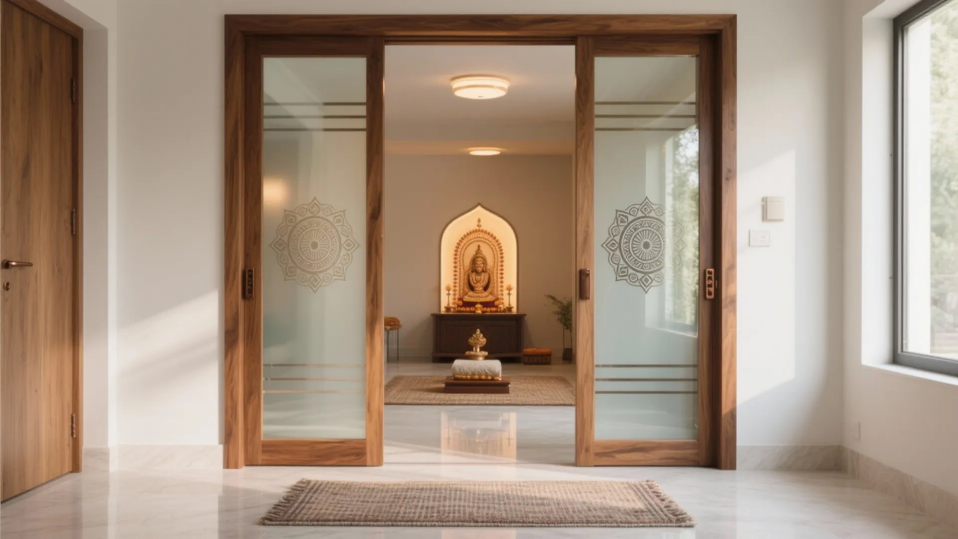 Pooja Room Door Glass Designs for Modern Homes: 1 Minute to Discover the Perfect Pooja Room Glass Door for Your Space