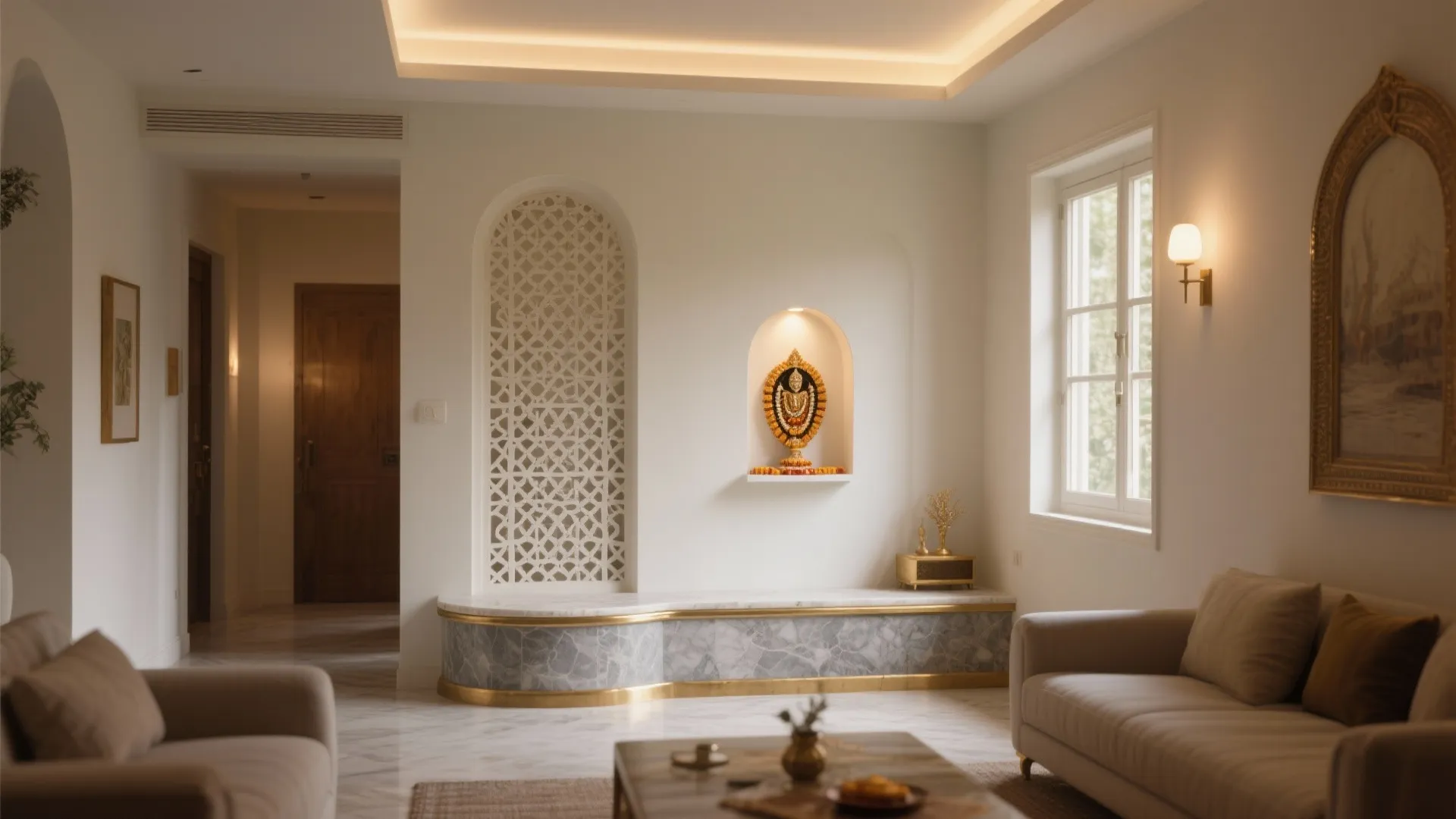 5 Small Pooja Room Designs in Hall: Pro Tips From a Designer: Compact, calm, and sacred: my field-tested ideas to fit a meaningful mandir into your living room without crowding it.