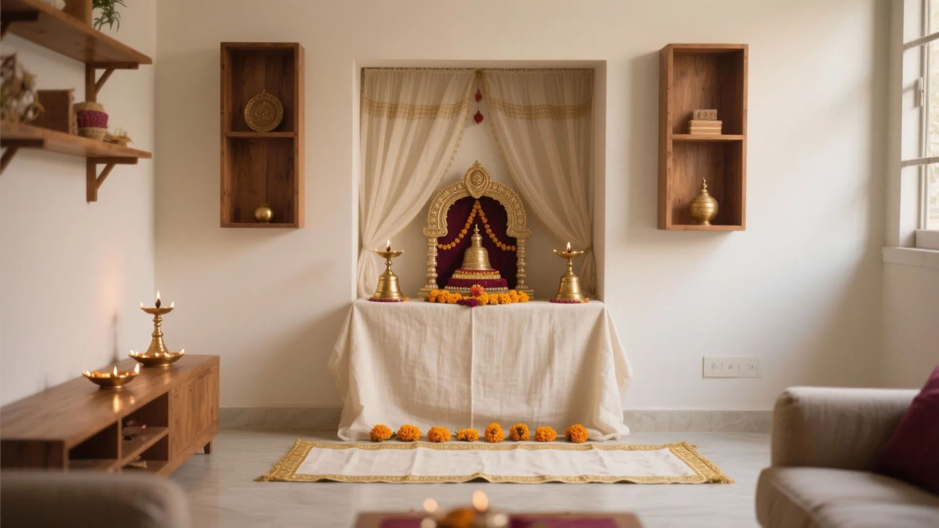 Decorative Cloth for Pooja: 5 Space-Savvy Ideas: Authentic, expert-backed ways I style pooja cloth in small homes—from minimalist runners to sustainable, easy-care fabrics