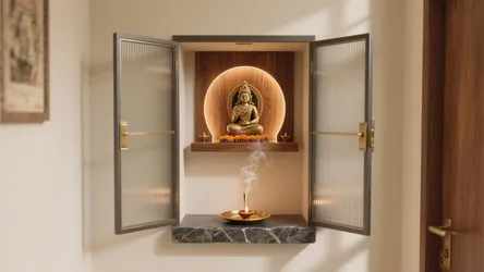 5 Pooja Shelf Door Design Ideas That Maximize Space