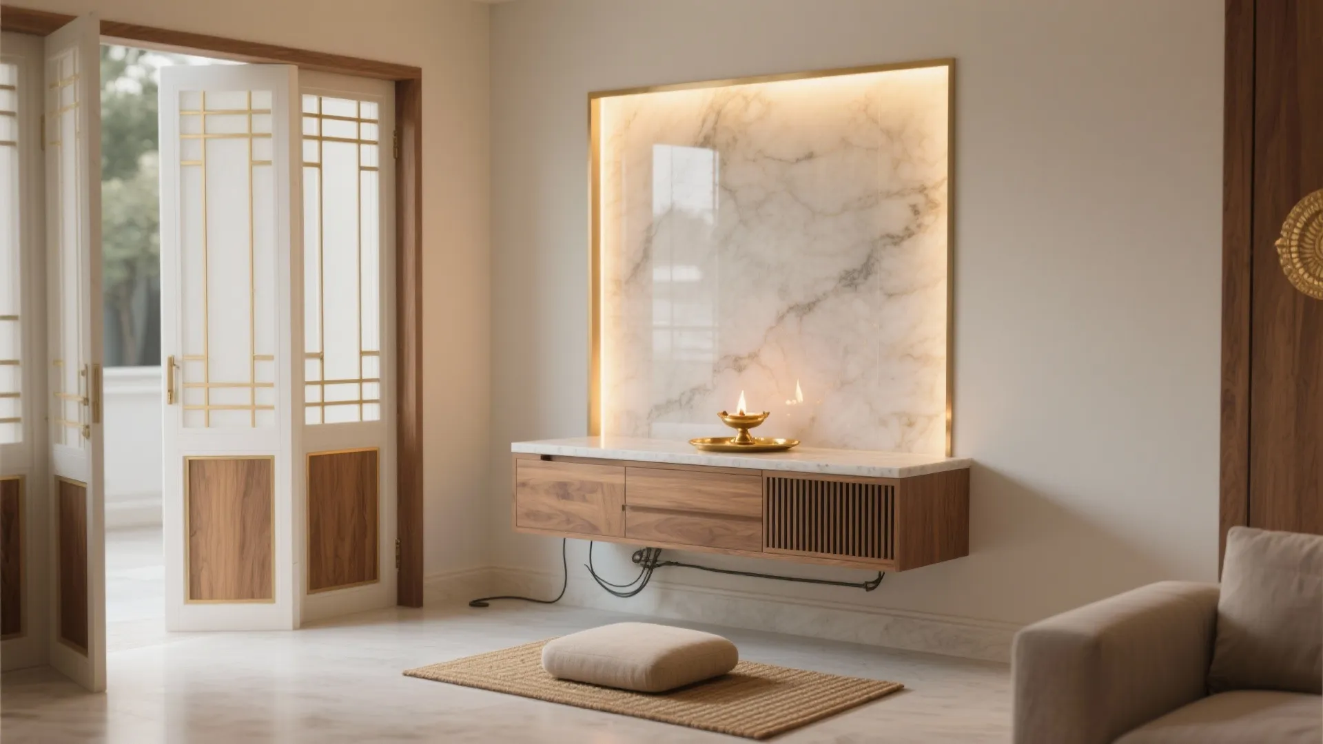 Pooja Corner Feels Cramped? Small Modern Pooja Room Designs