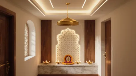 5 pooja room down ceiling design ideas