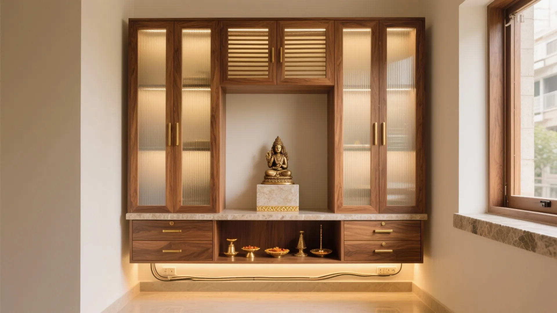 5 Pooja Room Cupboard Designs That Work: Small-space pooja storage ideas from a senior interior designer