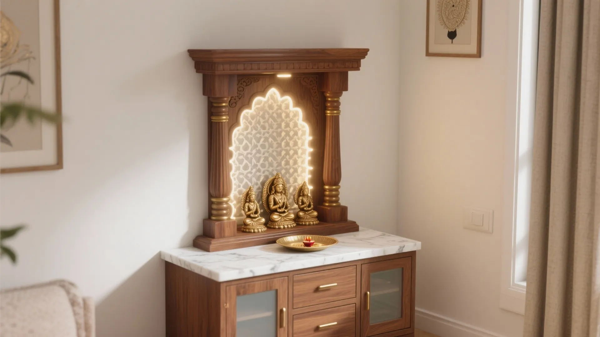 5 Pooja Decoration Ideas at Home: Small Space, Big Calm: A senior interior designer’s practical, Vastu-savvy guide to styling a serene home mandir in tight spaces—without sacrificing warmth, function, or personality.