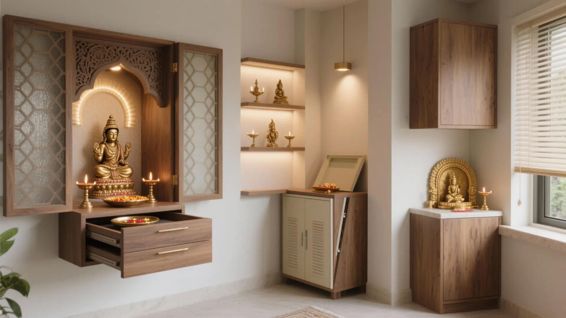 Unique Pooja Room Design: 5 Inspiring Ideas: Compact mandirs, warm light, and soulful details—my go-to ways to make a tiny pooja space feel truly divine.