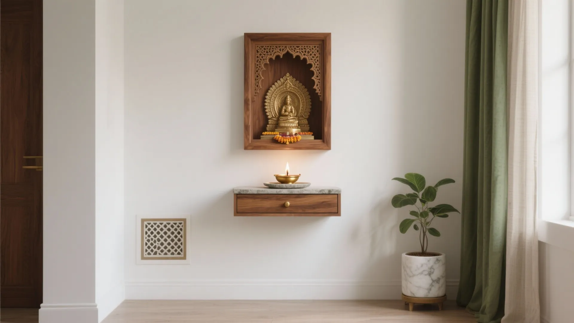 5 Pooja Room Design Ideas for Small Homes: A senior interior designer’s real-world guide to small-space pooja room design ideas—function, calm, and character without clutter.