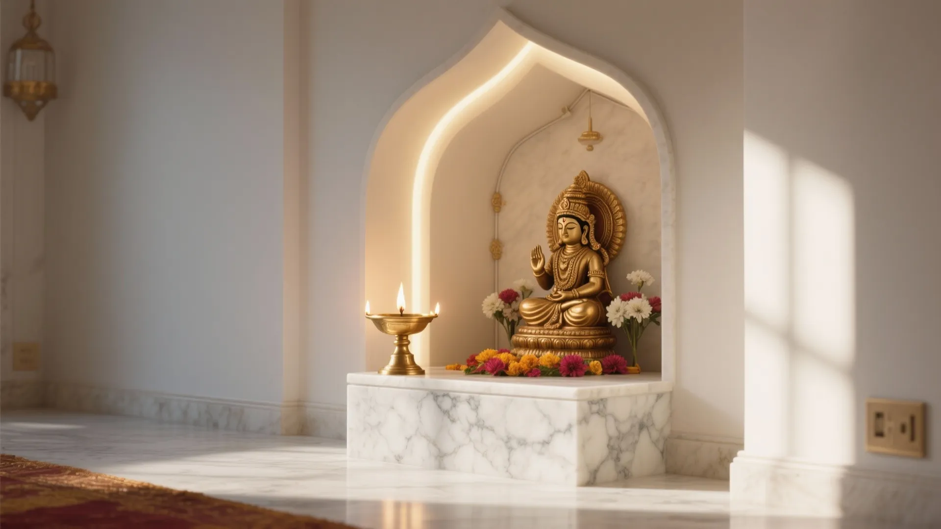 5 Pooja Room Lighting Ideas: Core Directions & Smart Tips: As a senior interior designer, here are 5 practical lighting ideas for your pooja room, including the right direction to place a lamp and how to make small spaces feel serene and bright.