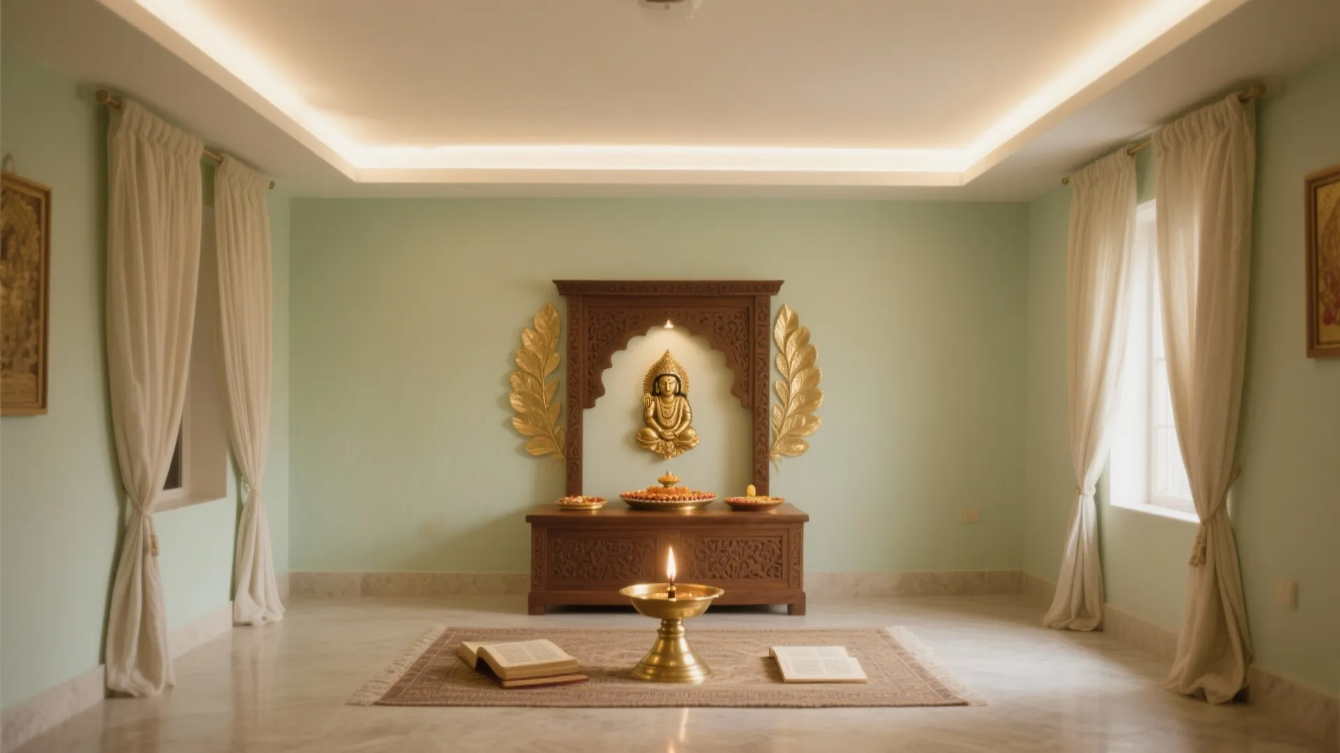 Pooja Room LED Lights: Illuminate Your Sacred Space with Style: 1 Minute to Upgrade Your Prayer Room Lighting—Simple LED Ideas
