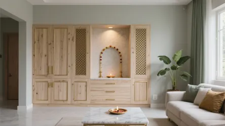 5 pooja room in living room designs I recommend