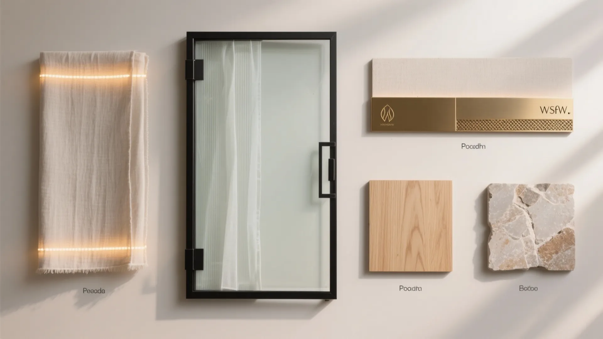 Metal-Framed Clear Glass with Sheer Curtain