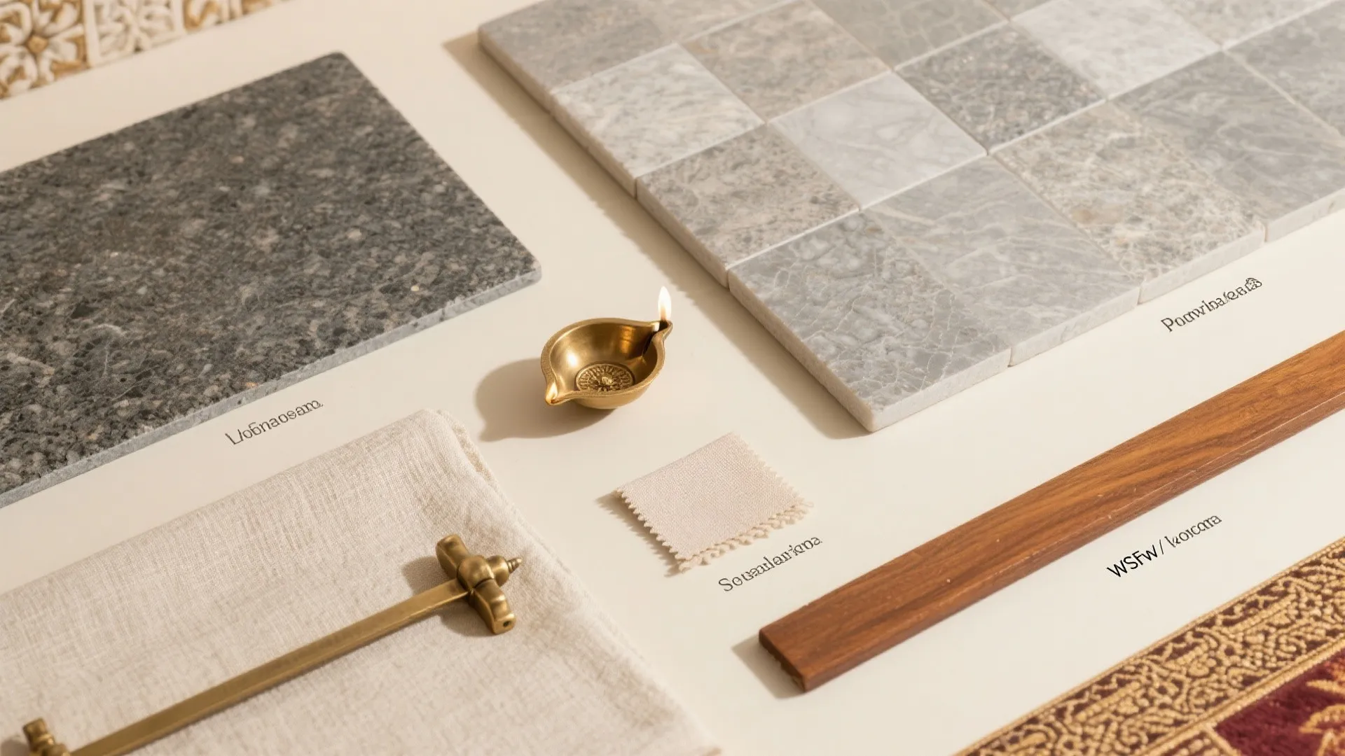 Stone Backdrop with Brass Accents