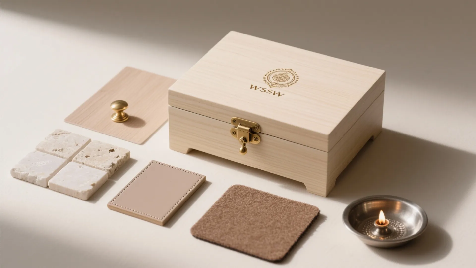 5) Portable Plywood Pooja Chest with Flip-Up Altar