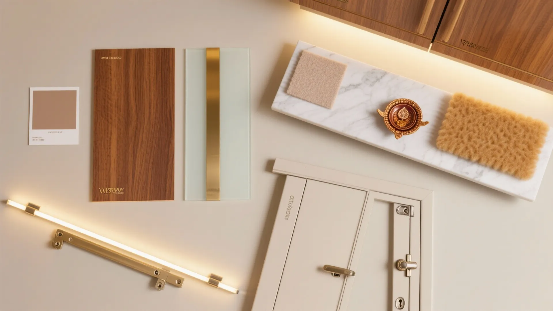 Sliding-door pooja niche integrated into cabinetry