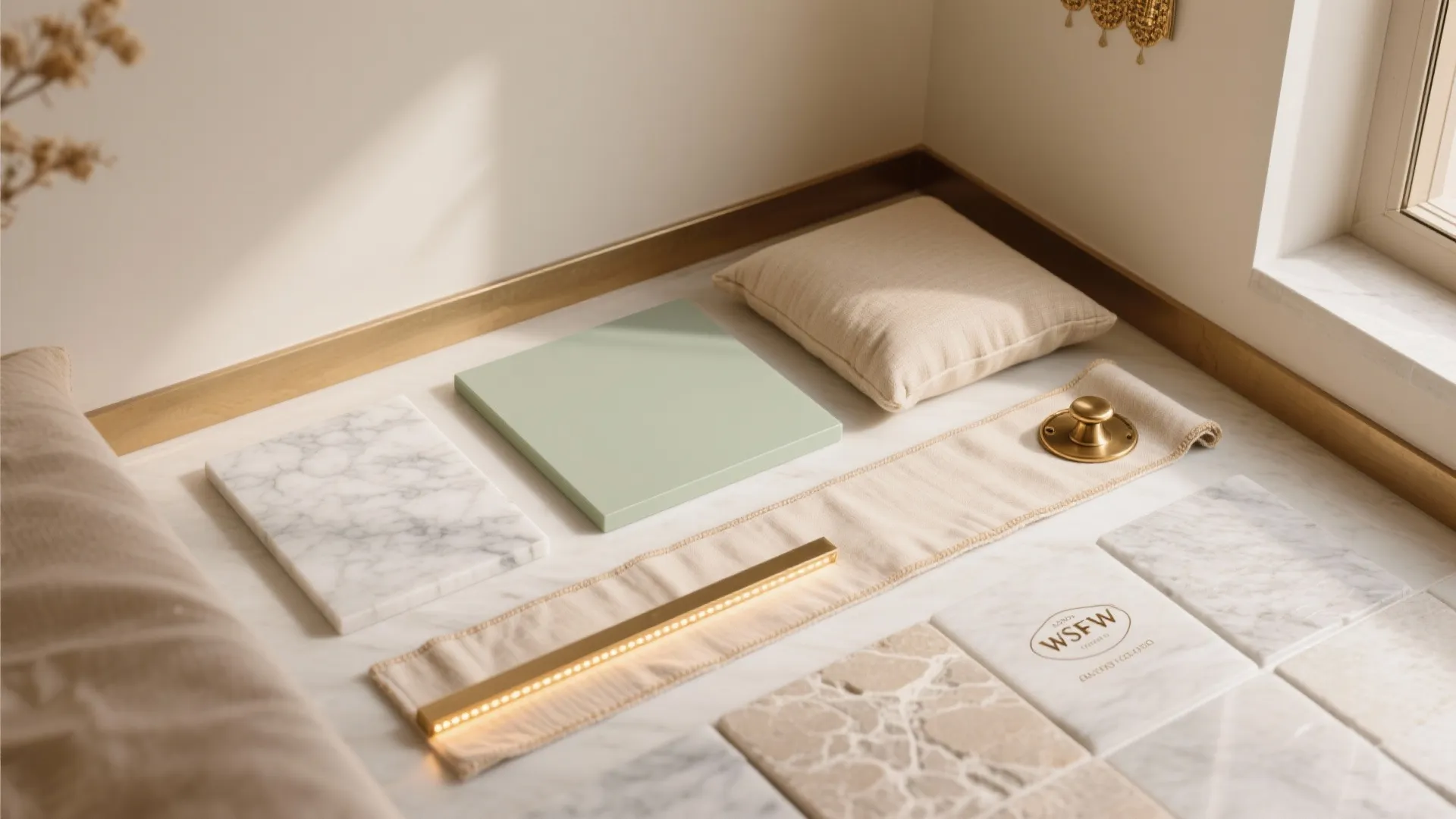 L-shaped Corner Pooja Nook in Living/Dining