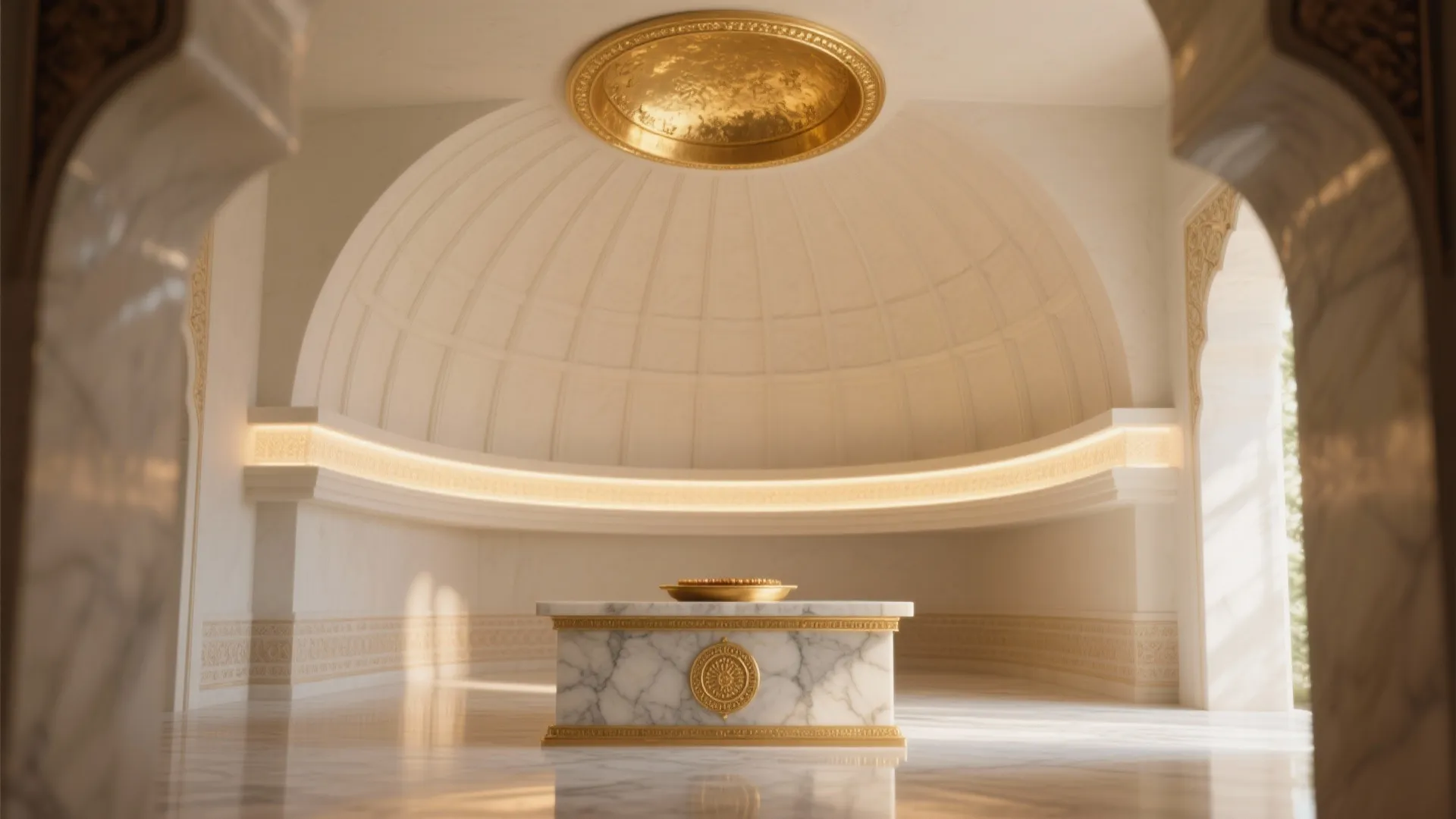 Shikhara-inspired micro-dome with a gilded center