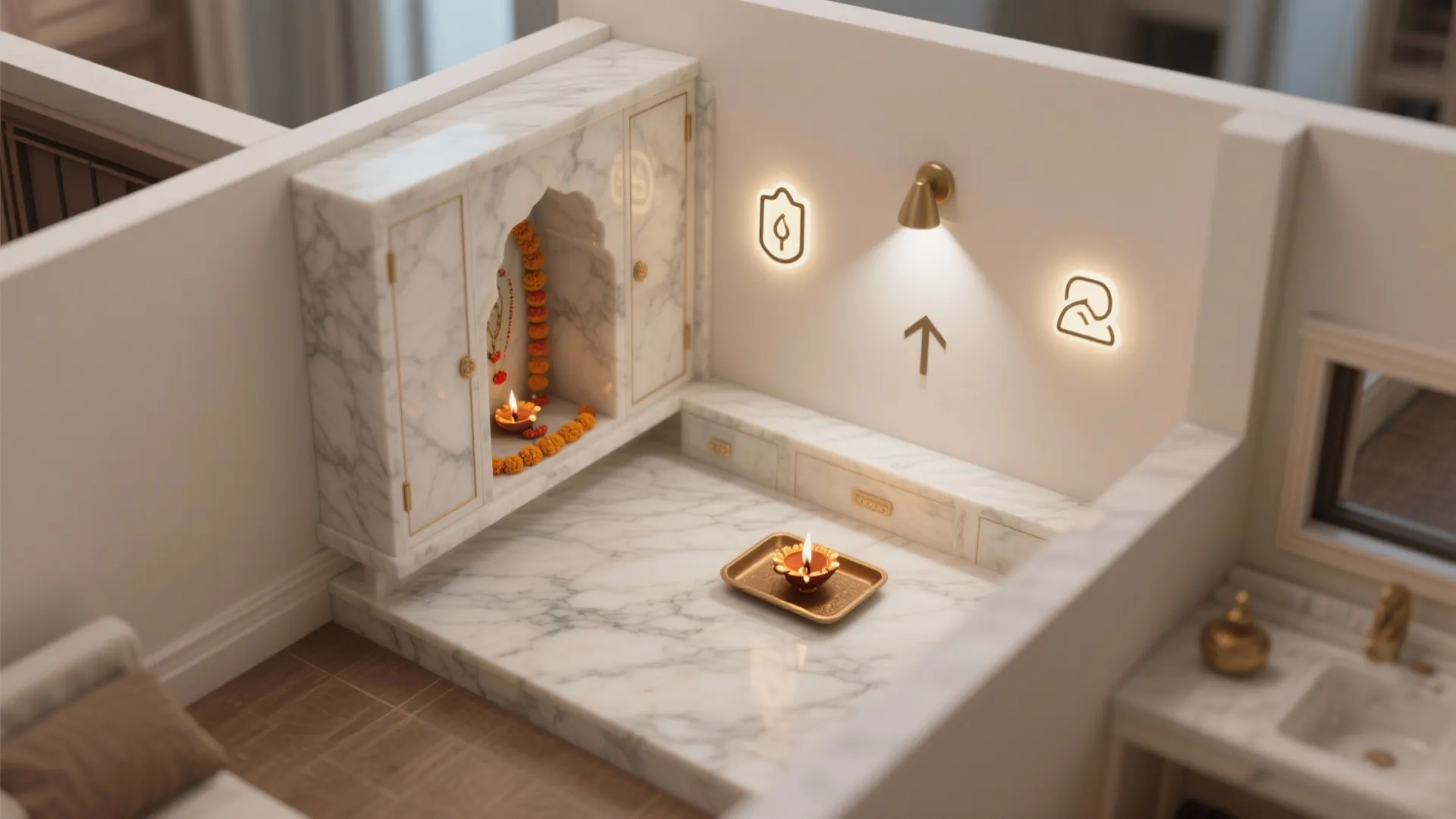 How to Place, Light, and Maintain Your Marble Pooja Space