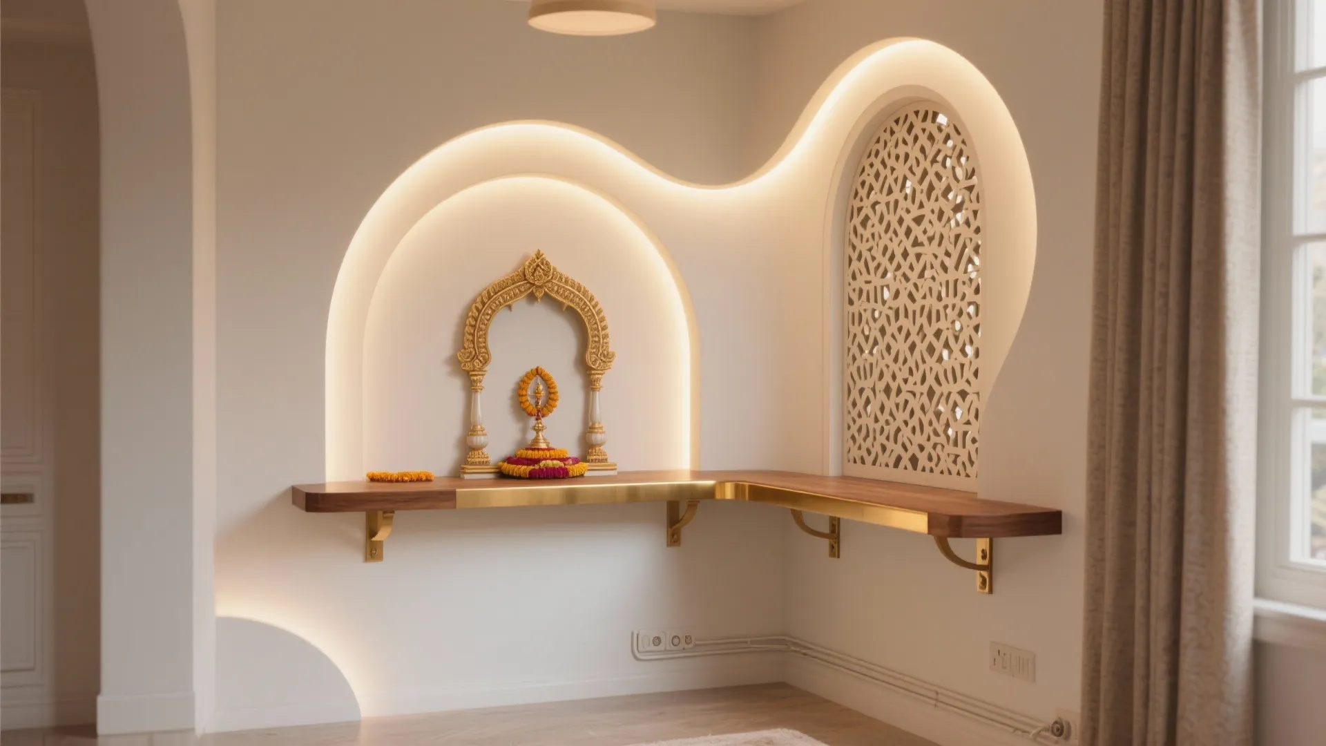 5 Pooja Room POP Design Images & Ideas: A senior designer’s friendly guide to shaping serene, small-space pooja rooms with POP arches, niches, ceilings, and lighting—grounded in real projects and quick mockups.