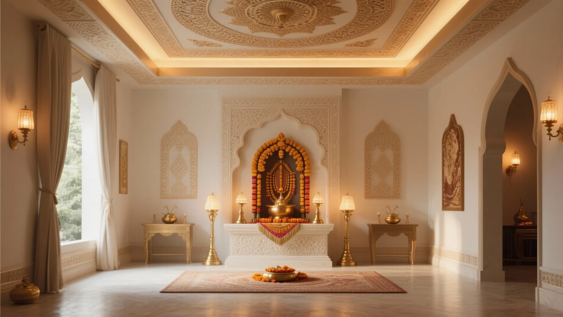 5 Stunning Pooja Room False Ceiling Designs: Creative ideas to elevate your prayer space with thoughtful ceiling designs